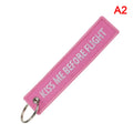 Kiss Me Before Flight Key Chain Label Embroidery Keychain with Metal Plane Key Chain for Aviation Gifts Car Keychains