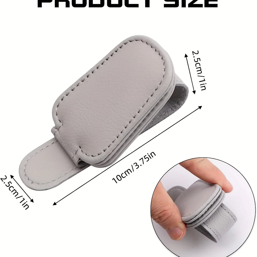 Sunglasses Holders For Car Magnetic Genuine PU Leather Sunglasses Clip For Car Visor Glasses Hanger Clip