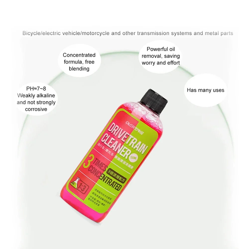 100ML Concentrated Bicycle Chain Cleaning Agent,Motorcycle Bike Drivetrain Cleaner Degreaser Mountain Bike Maintenance Tools