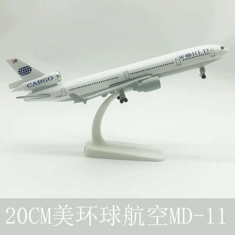 MD-11 Series Scale Aircraft 20cm South Korea MD11 UPS KLM Airways Metal Alloy Model Boys Toys Display Collection Aviation