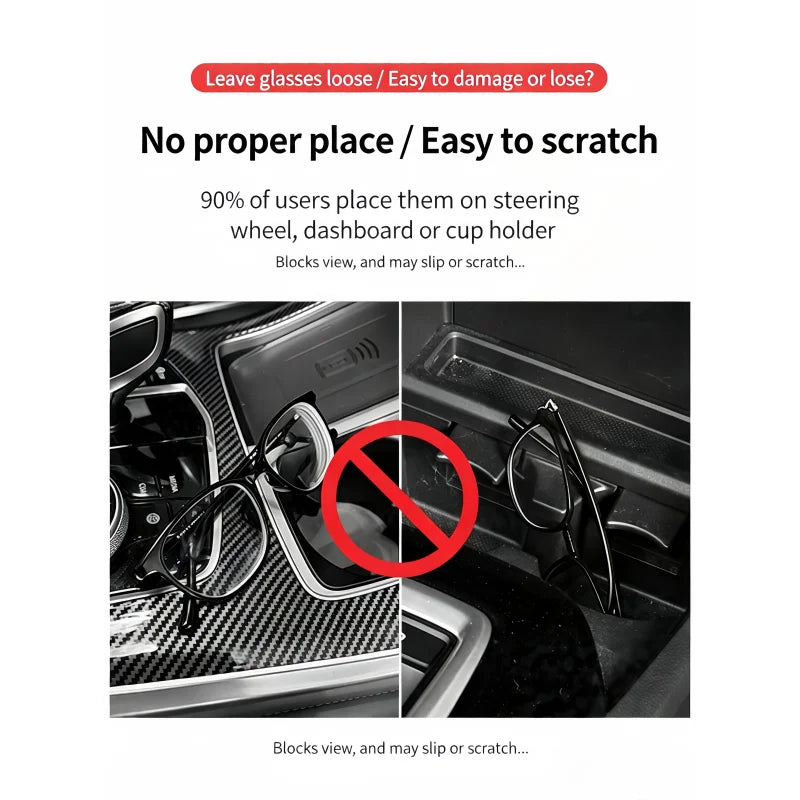 Car Sunglasses Bracket Sunshade Glasses Clip Multi functional Leather Glasses Hanger Portable Ticket Card Clip Car Accessories