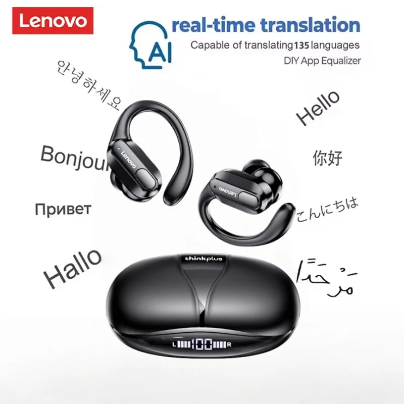 Lenovo XT80 Sports Wireless Earphones with Mics,Button Control, LED Power Display,Hifi Stereo Sound APP AI Translator Headset