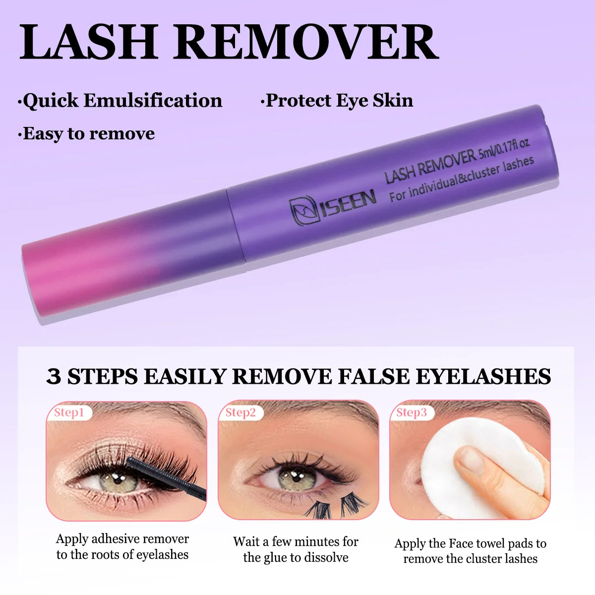 Lash Glue Bond and Seal Long Lasting Strong Hold Waterproof 2 in 1 Cluster Eyelash Glue for DIY Lash Extensions