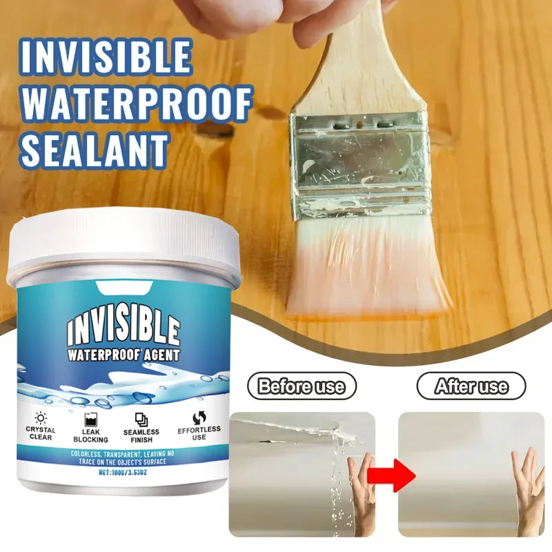 Super Invisible Transparent Waterproof Sealant, Nano Leak-Proof Coating, Crystal Clear Sealing Glue -Once solution the recurring