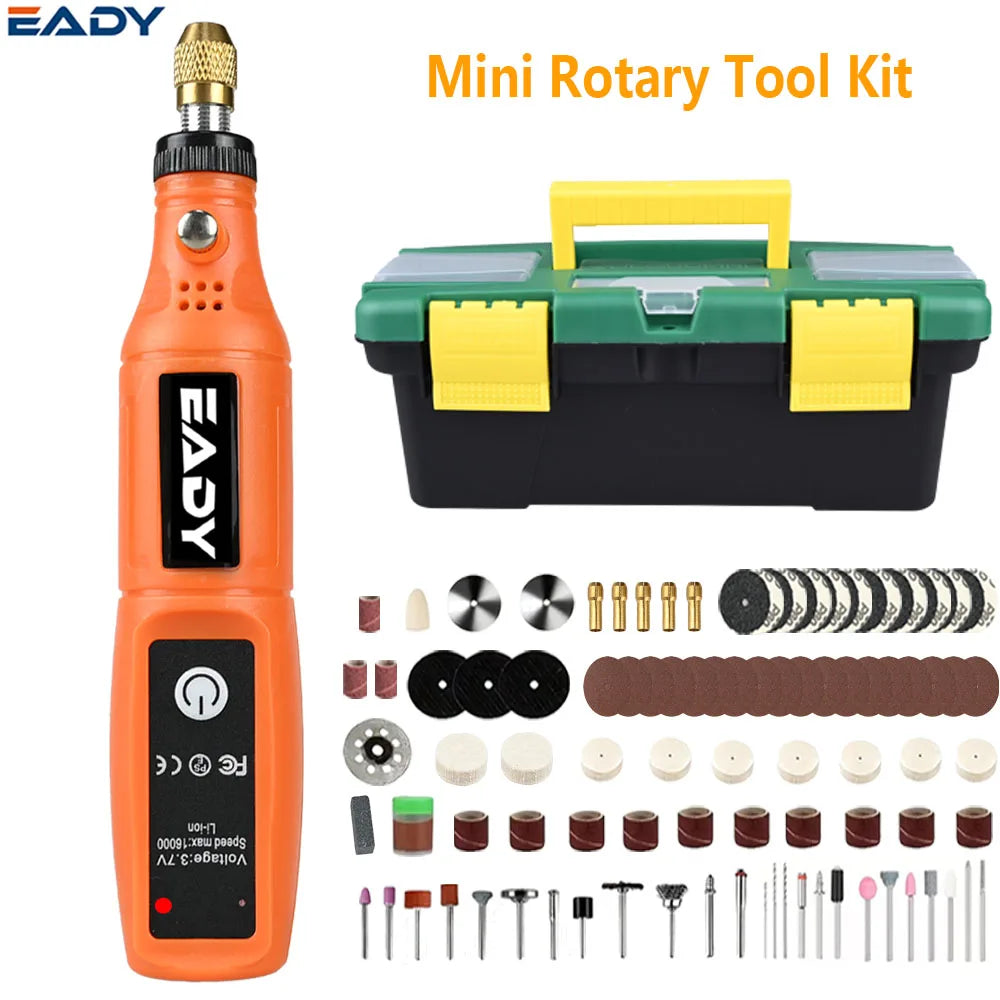 EADY Multifunctional USB Electric Rotary Tool, Mini Drill & Engraving Kit, Cordless DIY Hand Tools – Perfect for Sanding