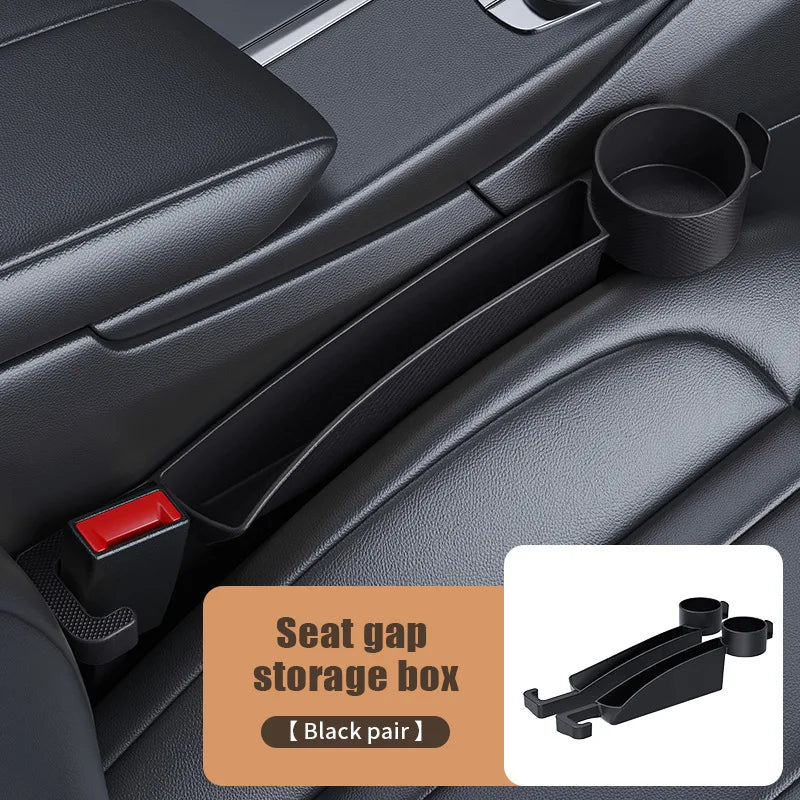 2pcs Car Seat Gap Plug Strips Car Seat Gap Storage Box with Cup Holder Car Seat Position Storage Box Interior Accessories