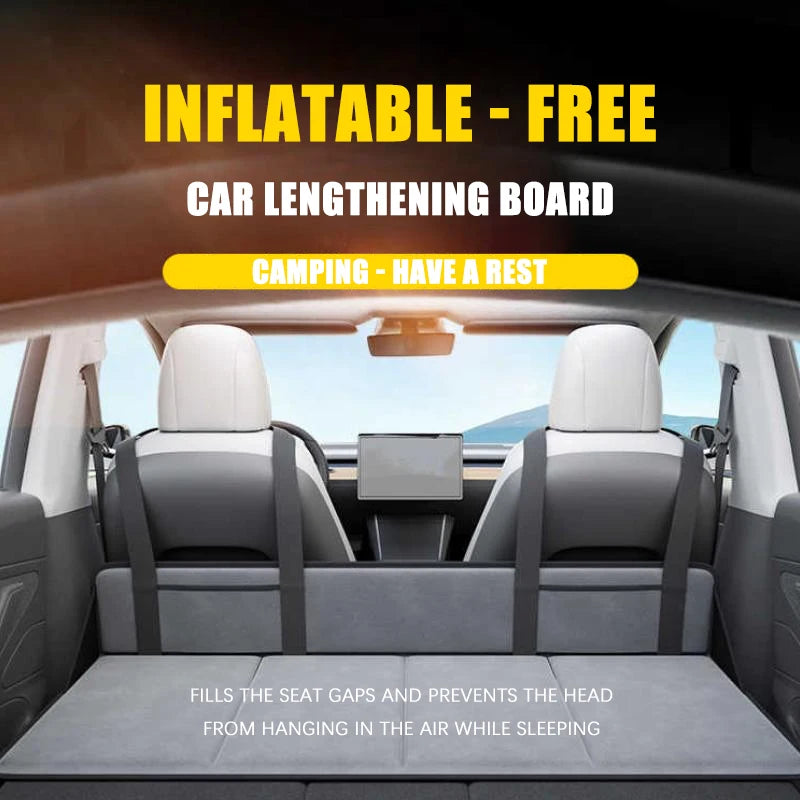 Car Rear Seat Extension Mattress Suv Skin-Friendly Flannel 4-Layer Non-Inflatable Travel Bed Universal for Traveling/Camping