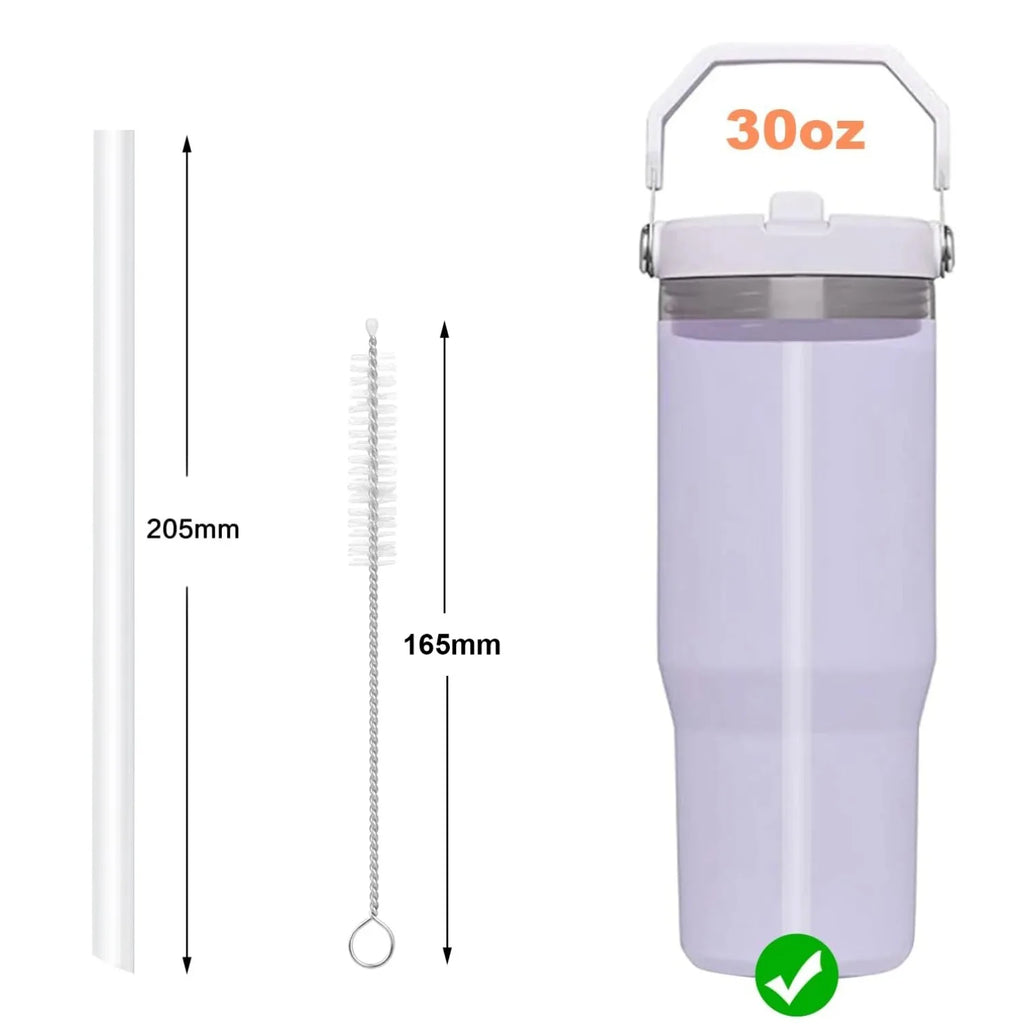 Replacement Straws Compatible with Stanley 30oz IceFlow Flip Straw Tumbler Include 4/6/8/12 Straws,2 Cleaning Brush