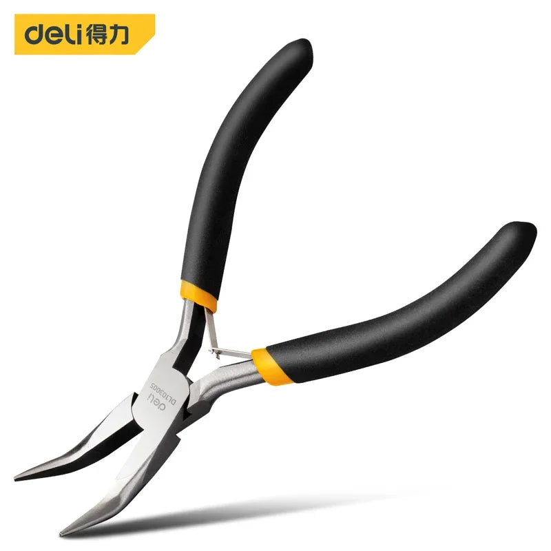 Deli 1 Pcs Mini Pliers Making Pliers Precision Wire Cutters, Needle, Round & Bent Nose for Making, Chain Nose, Craft, Earring