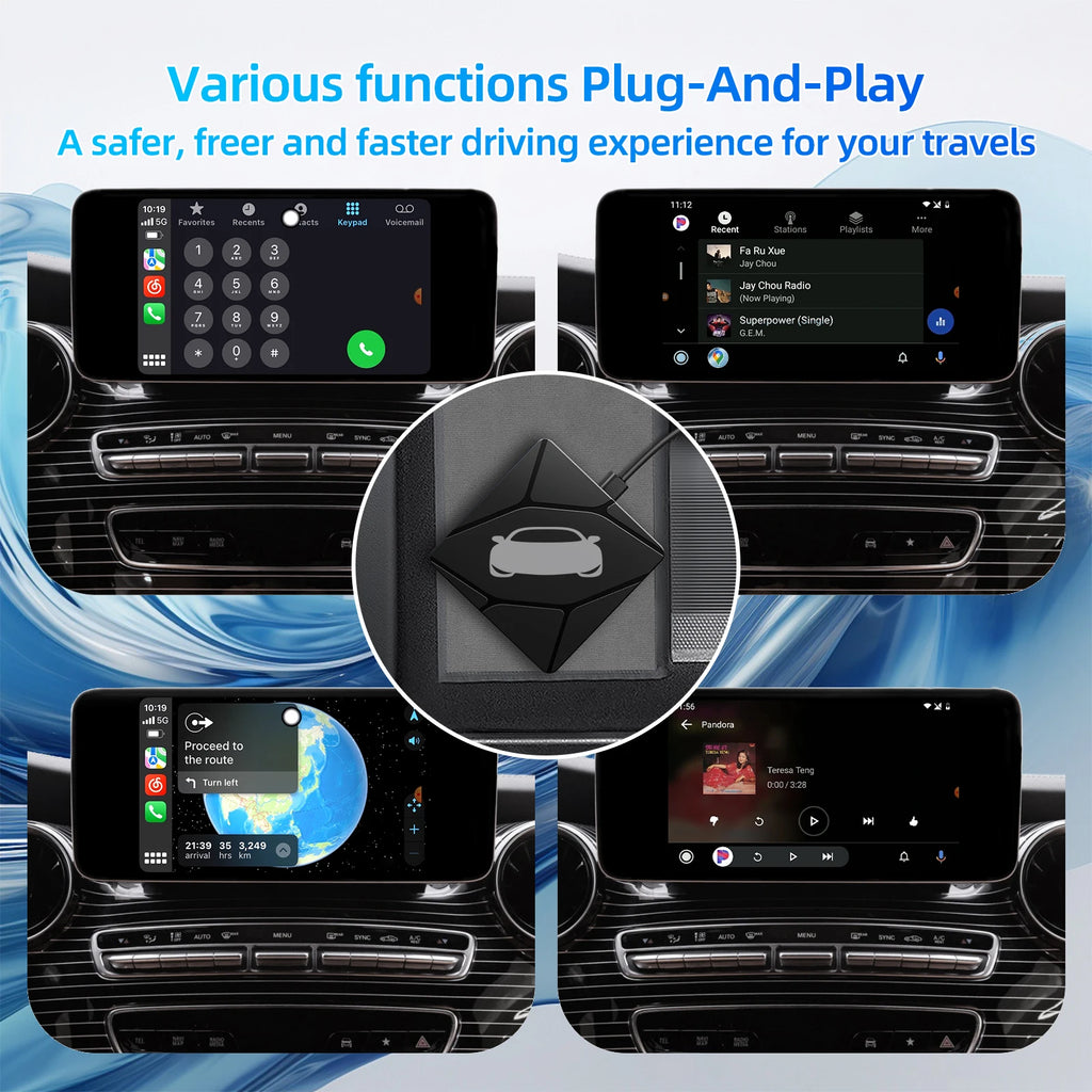 Binize 2-in-1 USB Wireless CarPlay Adapter For Factory Or OEM Cars Support Wired CarPlay ( Wired To Wirless Carplay Adapter)