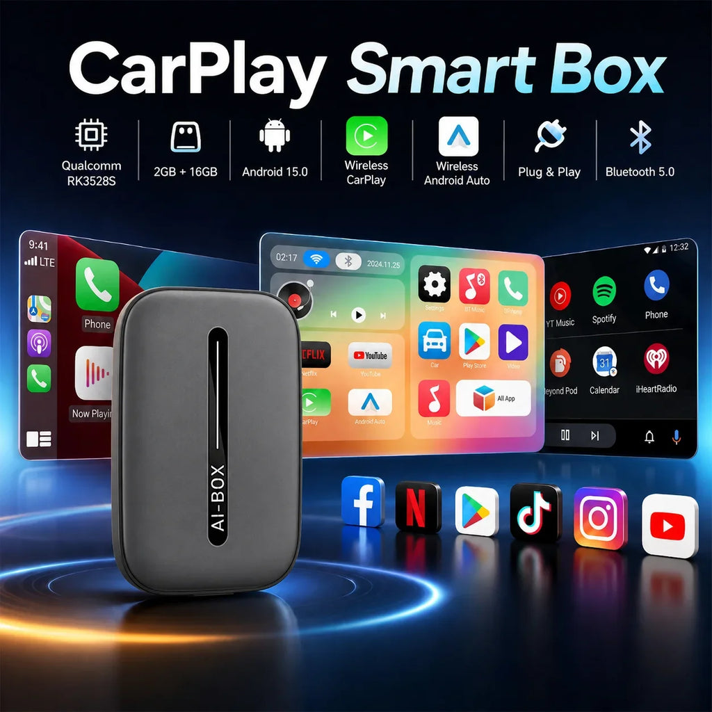 Android 15 Carplay Smart Ai Box Wireless Android Auto Adpater For Youtube Netflix For Lexus Frod Toyota VW Benz Kia MG Haval Fia