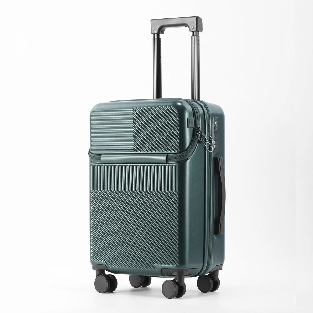 Suitcase Luggage Stylish Business Suitcase with Cup Holder Compact 20-inch Lightweight Carry-on