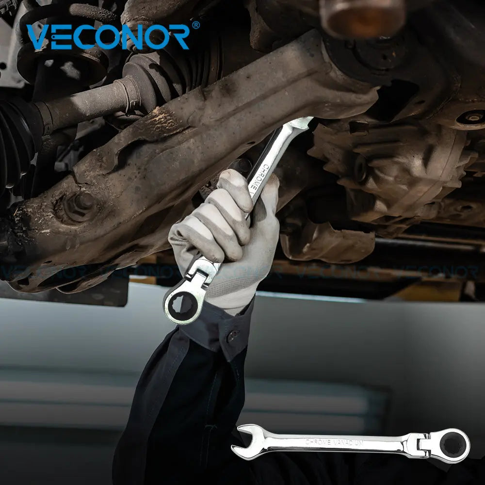 1/4-15/16 Inch 1-Piece Imperial Size Ratchet Wrench Set of Keys Spanner Flexible Head Universal Hand Tools Car Repair Tool