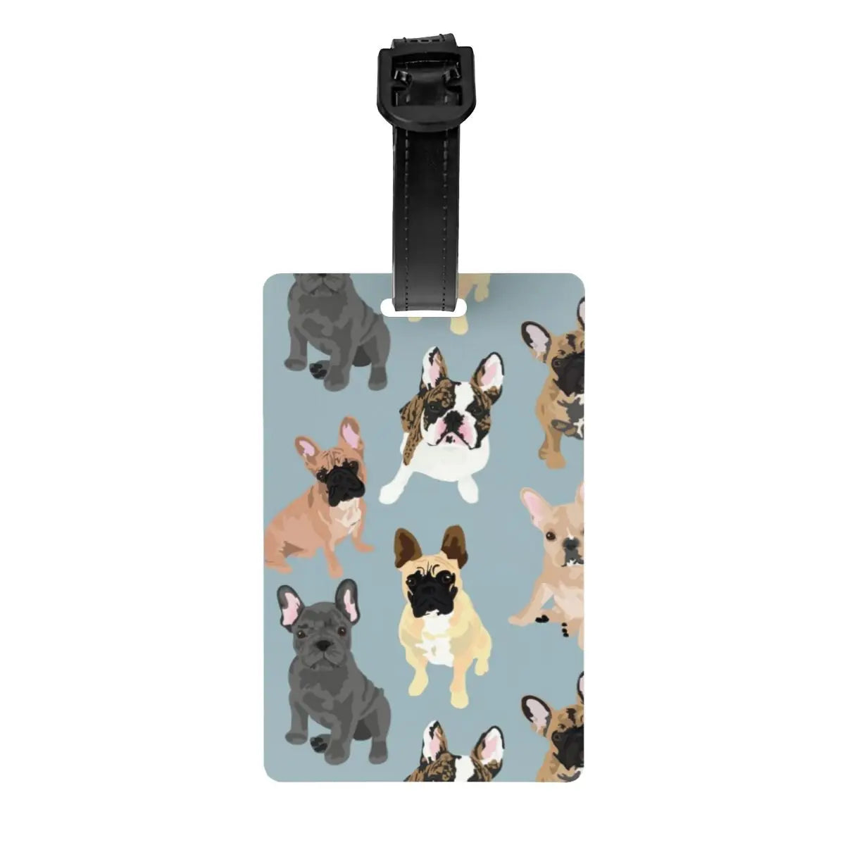 Funny Frenchies French Bulldog Luggage Tag for Suitcases Fashion Dog Animal Baggage Tags Privacy Cover Name ID Card