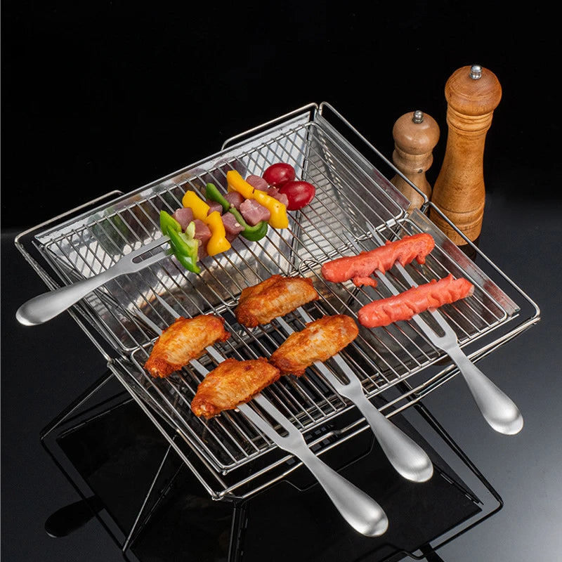 304 Stainless Steel Meat Carving Forks 11in BBQ Serving Tools - Durable Ergonomic - Perfect for Kitchen Roasting Grilling Prep