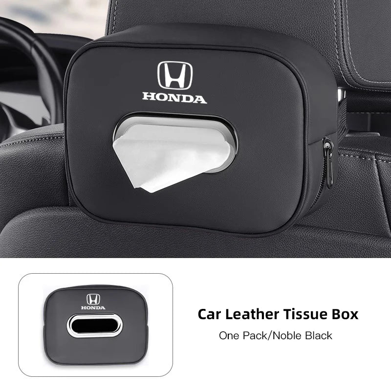 Leather Car Tissue Box Holder Rear Seat Storage Bag for Honda Civic Fit Jazz Accord Pilot CRV Odyssey Passport City Shuttle HRV