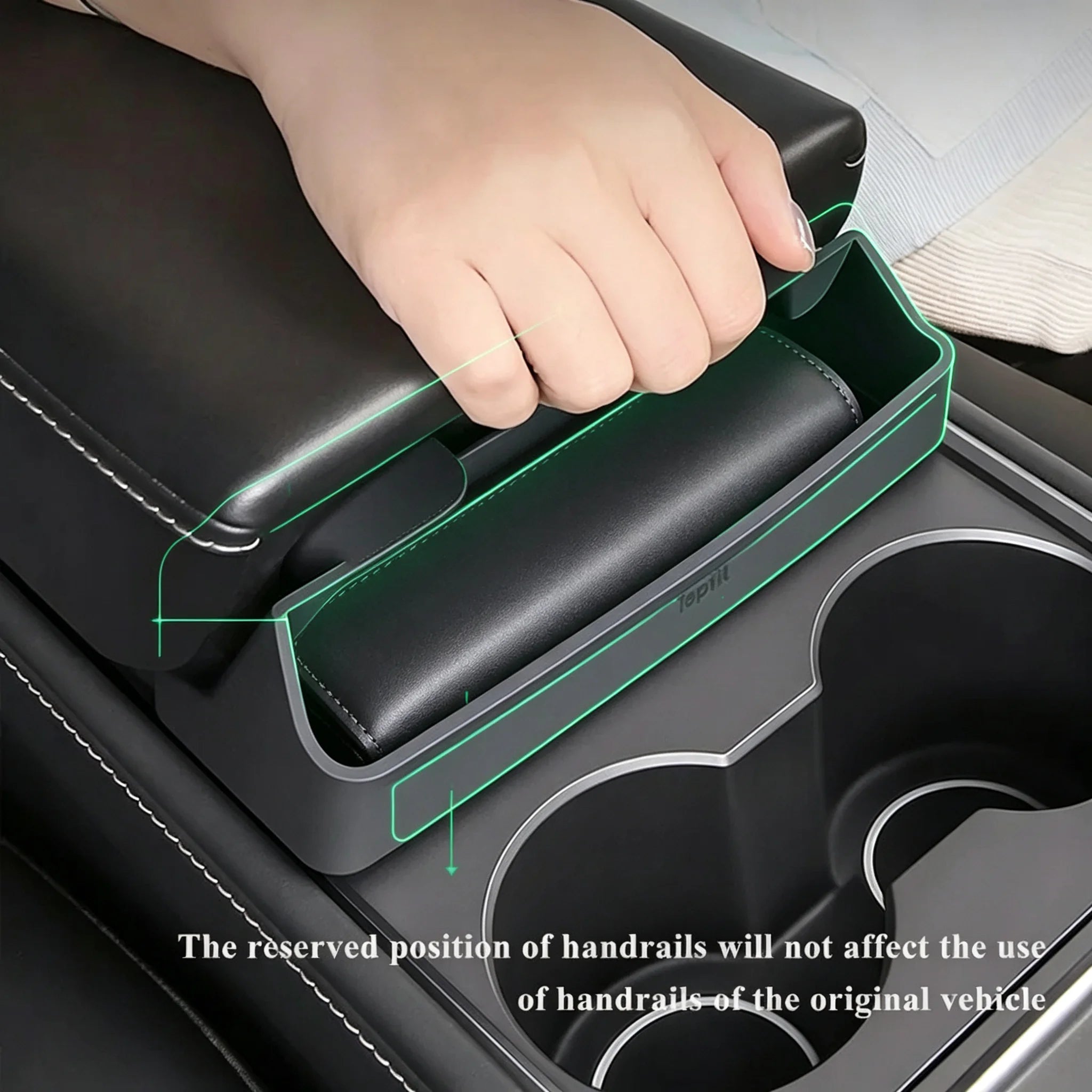 For Tesla Model 3/Y 2020-2024 Central Console Armrest Eyeglass Case Silicone Phone Storage Box Multi-Functional Car Accessory