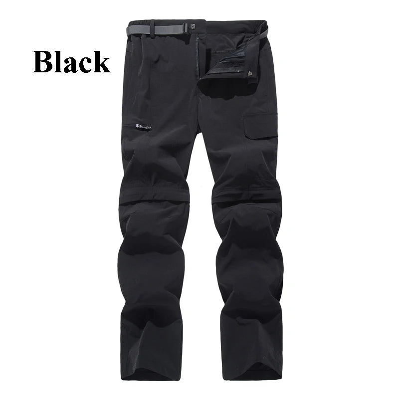 Fanuocetar Mens Removable Hiking Pants for Summer Quick Dry Camping Trekking Climbing Outdoor Scratch-resistant Stretch Pants