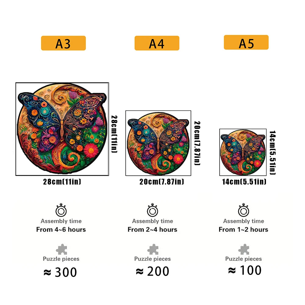 Owl Wooden Animal Puzzle DIY Crafts Brain Trainer Puzzles Game for Kids Adult Educational Wood Toy Gift Medium Difficulty Jigsaw