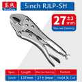 5/7/10in Smooth Shank Round Jaw Locking Pliers Set Heavy Duty Carbon Steel Clamping Grip for Welding Automotive Hand Tool