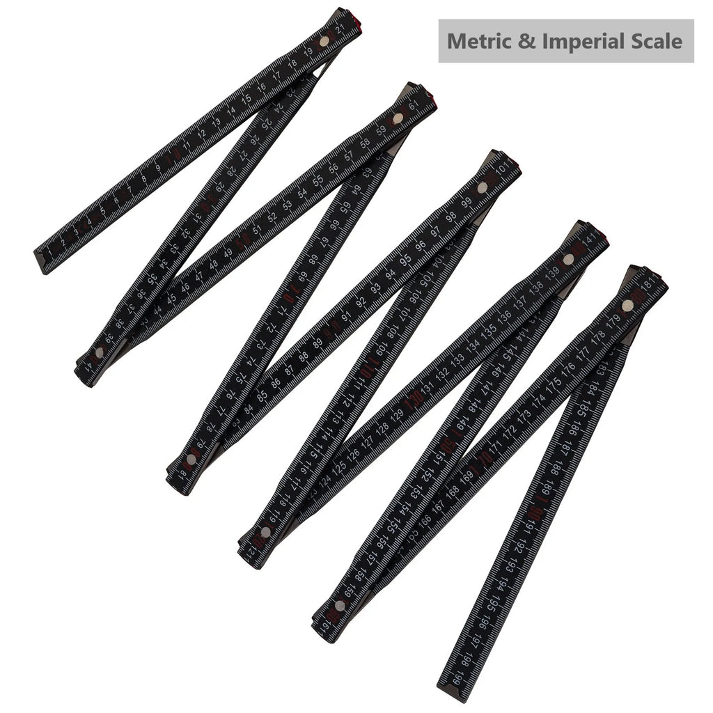 2M Metric & Imperial Scale Folding Wood Ruler Multifunctional Measuring Tools for Teaching / Drawing