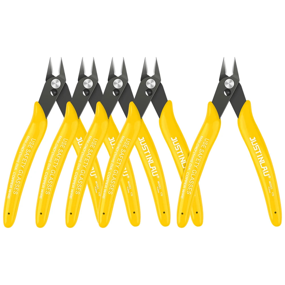 170 Wire Cutter DIY Trimmer Diagonal Side Cutting Cable Nippers Yellow Pliers Hand Mini Snips Flush Nipper Trimmer Hand Tools
