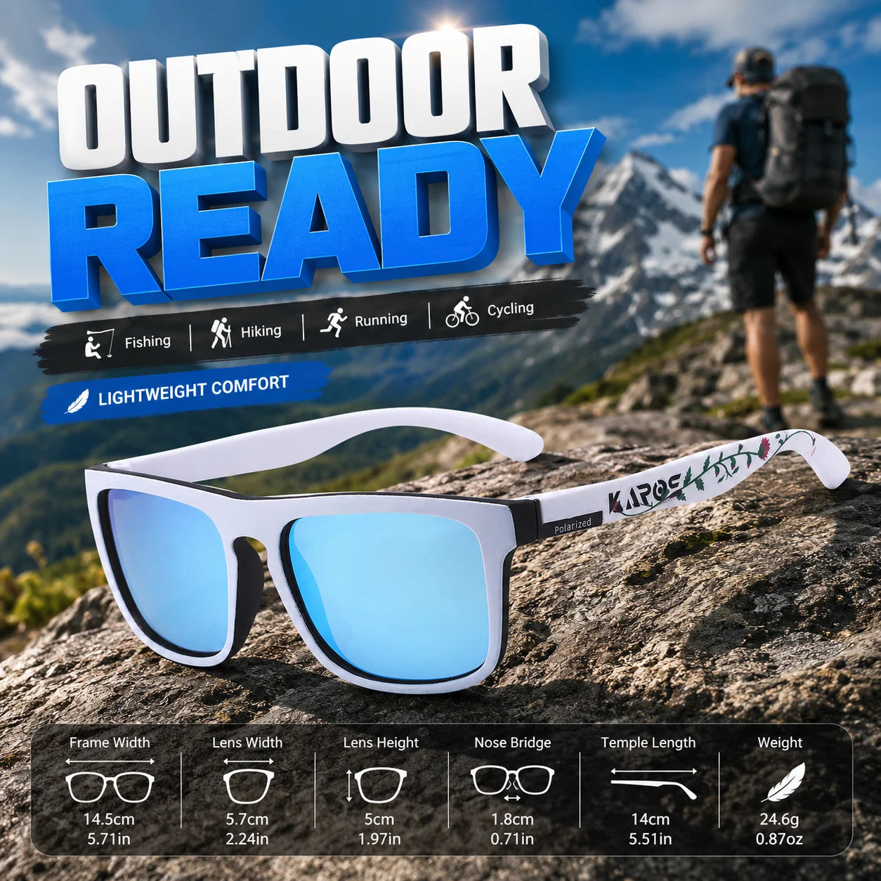 Coolmen Fashion Polarized Sunglasses UV400 Men Women Anti Glare Outdoor Sports Eyewear For Fishing Cycling Travel Beach YZ48
