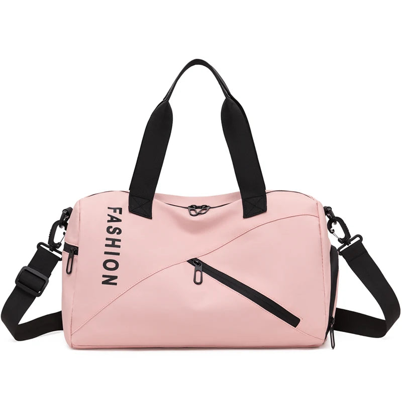 Women's Large Capacity PU Duffel Bag Water Resistant Weekender Gym Bag with Wet Pocket Overnight Travel Bag for Sports & Fitness