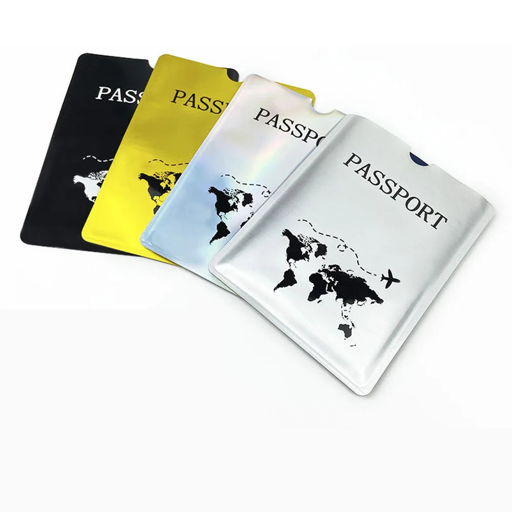 Aluminum foil passport protective case, anti-magnetic and anti-theft brush, laser aircraft version passport holder A-DH