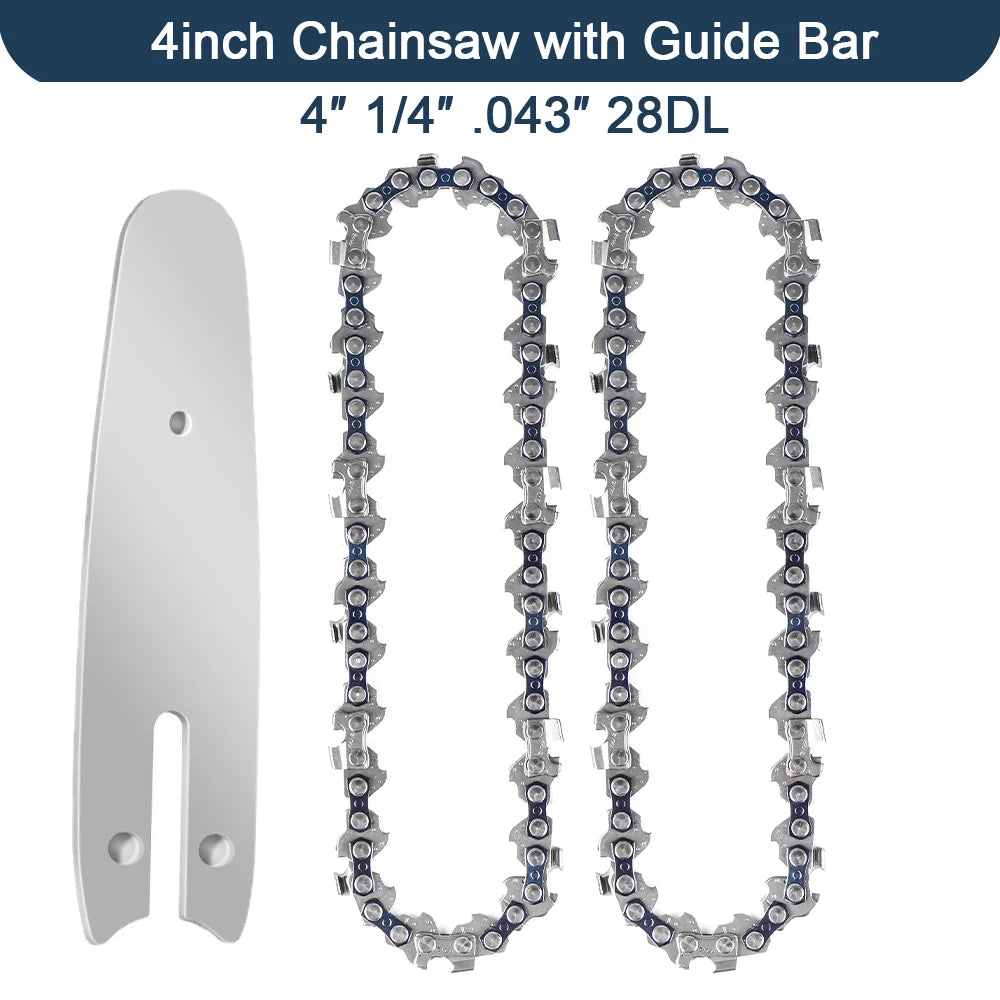 4/6/8 Inch Saw Bar 28/36 Knots Electric Chain Saw Accessories Replacement Chain Guide Mini Steel Chainsaw Garden Cutting Tool