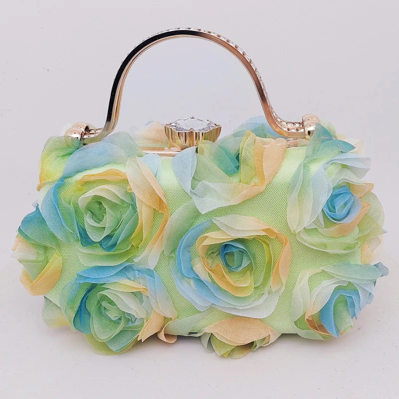 Popular floral evening bag for brides, wedding dress, white gown bagpartybag