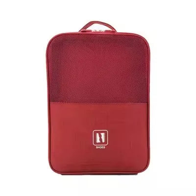 Breathable Mesh Waterproof Travel Shoe Storage Bag with Trolley Sleeve Portable Organizer Pouch for Sneakers Visible Design