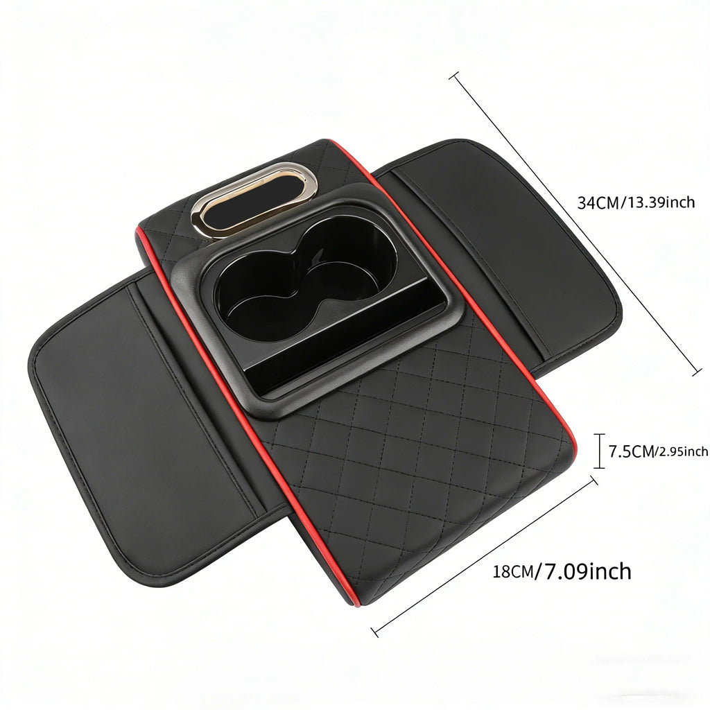 Center Console Organizer with Cup Holder Car Armrest Storage Box Armrest Heightening Cushion Pad for Car Interior Auto Accessory