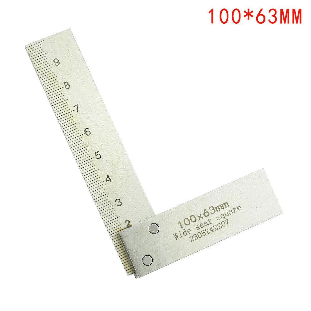 63x40mm 160x100mm Machinist Square 90 Degree Right Angle Engineer Set Precision Ground Steel Hardened Angle Ruler Square Ruler