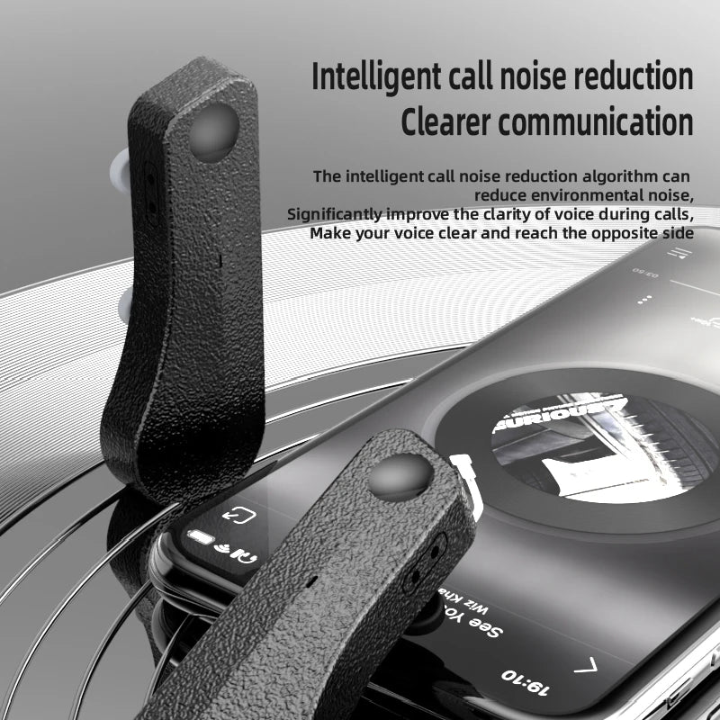 Bluetooth 5.3 Stereo Wireless Headphones Mic for External Glasses Headphones Headset Noise Reduce Handsfree Call Touch Headset