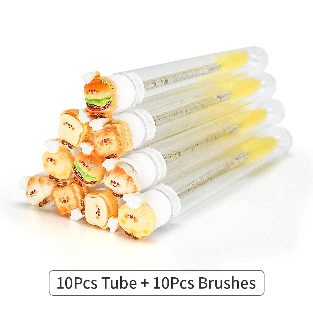 10/50PCS Disposable Eyelash Brushes Reusable Eyelashes Brush Lash Spoolies Brush Dust-proof Cleaner Storage Tubes Makeup Tool