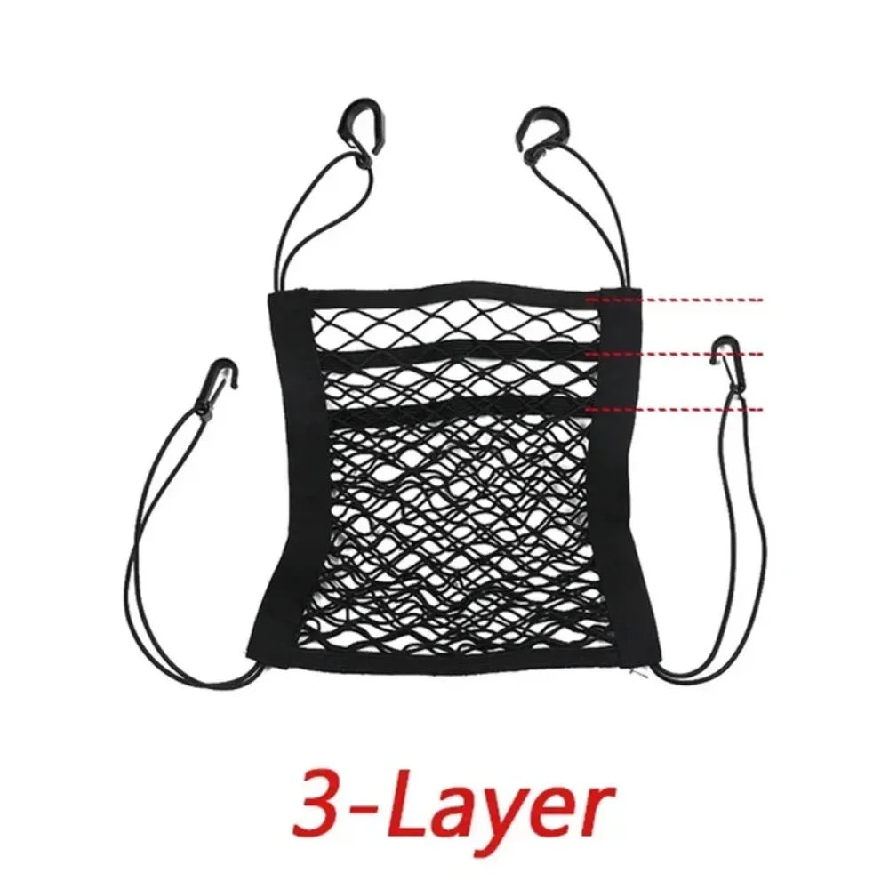Car Storage Net Bag Between Seats Car Divider Child Safety Net Pet Barrier Elastic Expandable Mesh Bag Car Interior Accessorie