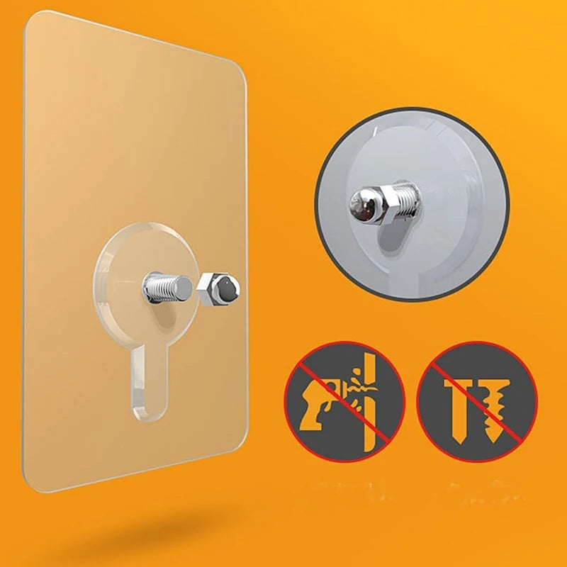 Nail Free Wall Hook Screw Adhesive Non-Trace Hook No Drilling for Bathroom Shower Kitchen Installation Hanging