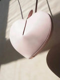 2026 High-End Love Bag, Fashionable Peach Heart Box Bag, Niche Design, Stylish Bag, Textured Single Shoulder Crossbody Bag