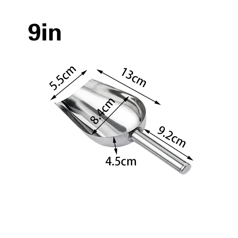 Stainless-Steel Ice Cube Scoop Bar Buffet Party Kitchen Spice Candy Flour Nut Scoop Spoon Dry Goods Shovel Kitchen Accessories