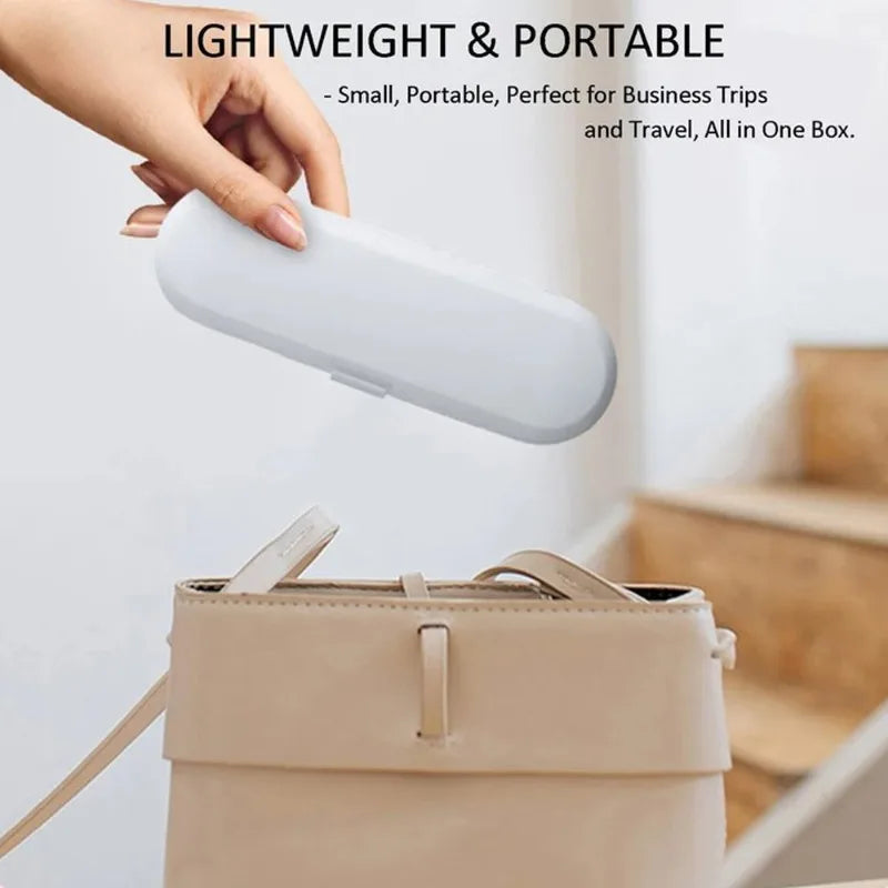 Portable Electric Toothbrush Travel Case, Compatible with Oral-B & Philips Sonicare, Fits 1 Handle and 2 Replacement Brush Heads