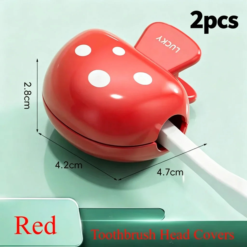 Cute Travel Toothbrush Head Covers Toothbrush Protector Cap Brush Pod Case Protective Portable Plastic Clip for Household Travel