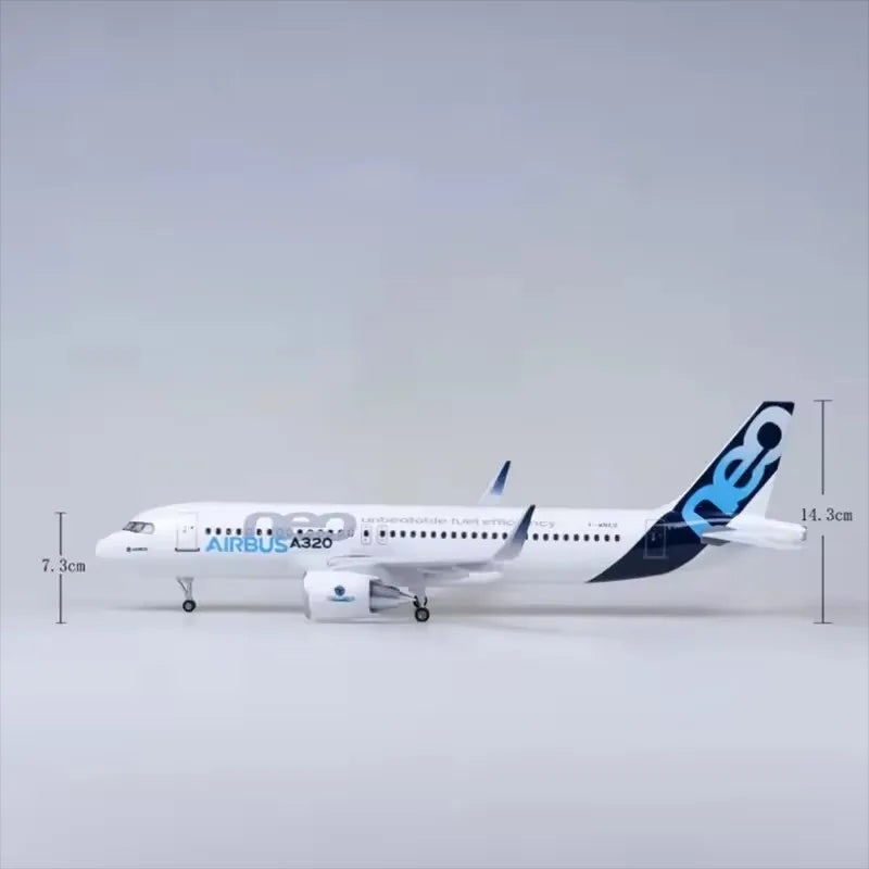 1:80 Scale 47 Cm Model Airbus A320 NEO Passanger Plane Toys Airplane Aircraft With Light And Wheel Collection Display Gifts Fans