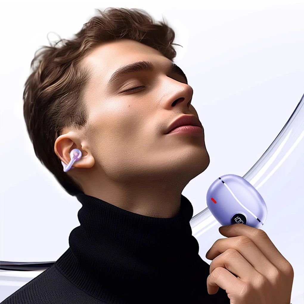 New Wireless Headphones Bluetooth Headset With Mic Handsfree Noise Canceling Earphones Clip Ear Music Sports Gaming Earplug