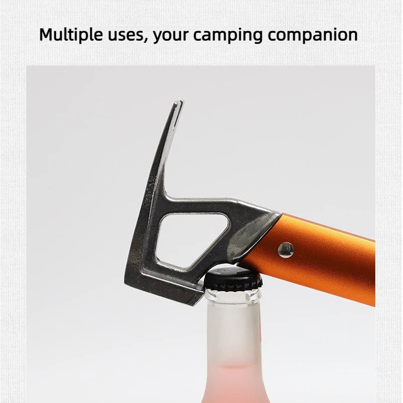 Lightweight Aluminum Handle Multi-use Camping Hammer Stainless Steel Outdoor Survival Gear for Tent Tarp Stakes Multitool