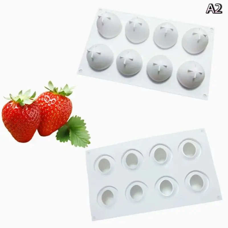 Strawberry Shaped Silicone Baking Mold Reusable Mousse Chocolate Dessert Cake Mold for DIY Pastry Making