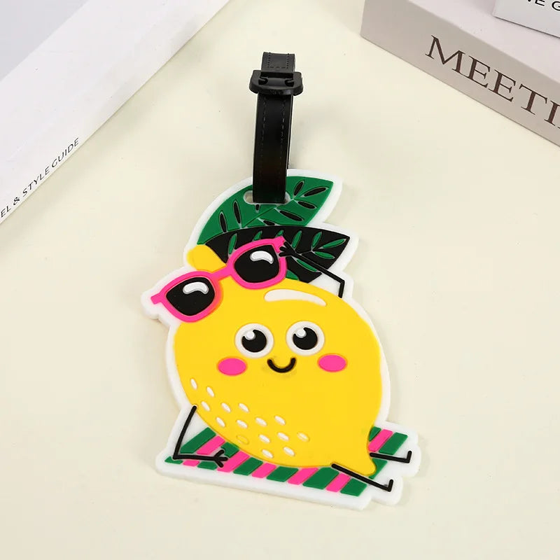 1pc Cartoon Cute Luggage Tag Creative Animal Silicone Luggage Tags Suitcase Tag Id Name Lable Small Pendant Travel Accessories