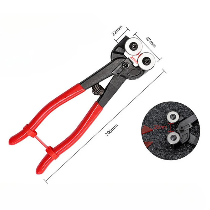 8 Inch Heavy Duty Glass Mosaic Nipper – Wheeled Ceramic Tile Nippers, Stained Glass Cutting Tool for Tiling
