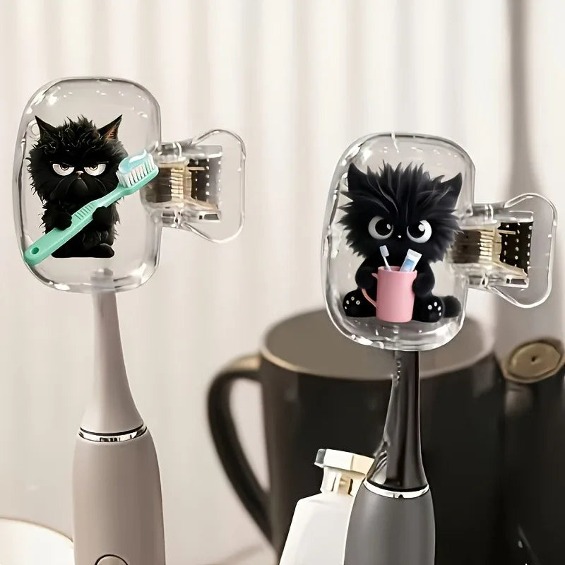4pcs cute cat toothbrush head cover, family, business travel, outdoor travel essential bathroom accessories, storage solutions