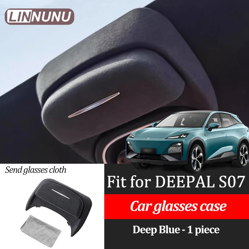 Linnunu Fit for Deepal S07 Car Accessories Car Glasses Case Car Roof Glasses Case Modification Accessories Multifunctional Sunglasses Case Clip Car Accessories Suede Style Glasses Case